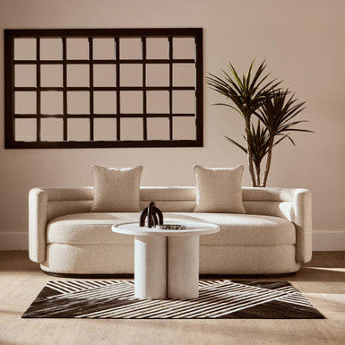 Bosie Small Black and White Hair on Leather Rug | Safira