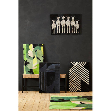Bosie Small Botanical Hair on Leather Rug | Safira