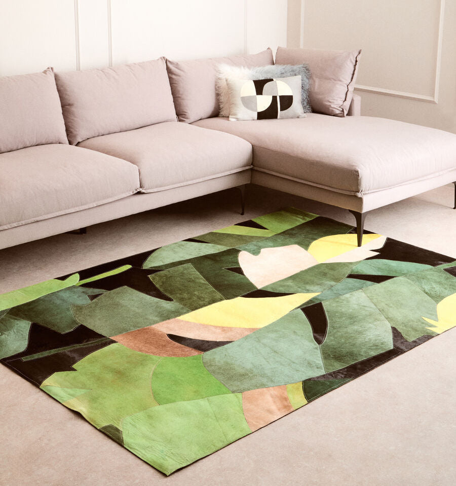 Bosie Safira Large Botanical Hair on Leather Rug