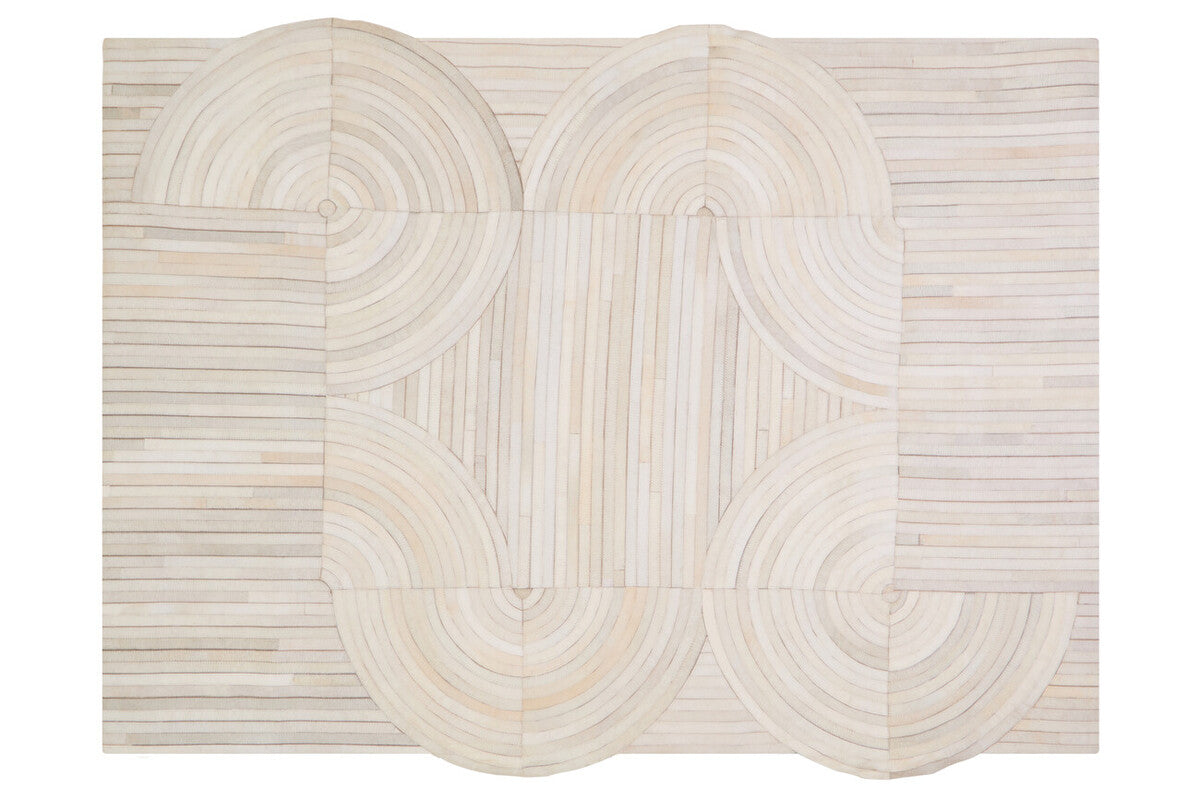 Bosie Safira Large Natural Hair On Leather Rug