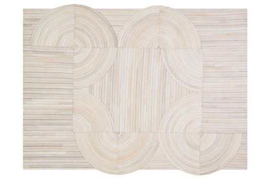 Bosie Safira Large Natural Hair On Leather Rug