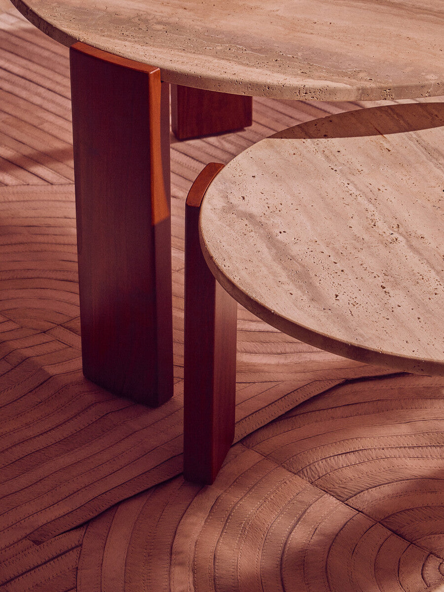 Bosie Safira Large Natural Hair On Leather Rug