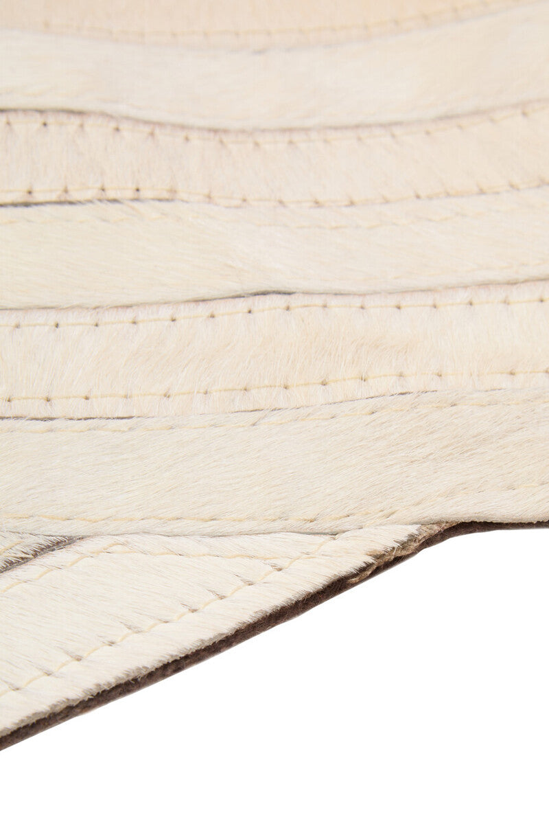 Bosie Large Natural Hair on Leather Rug | Safira