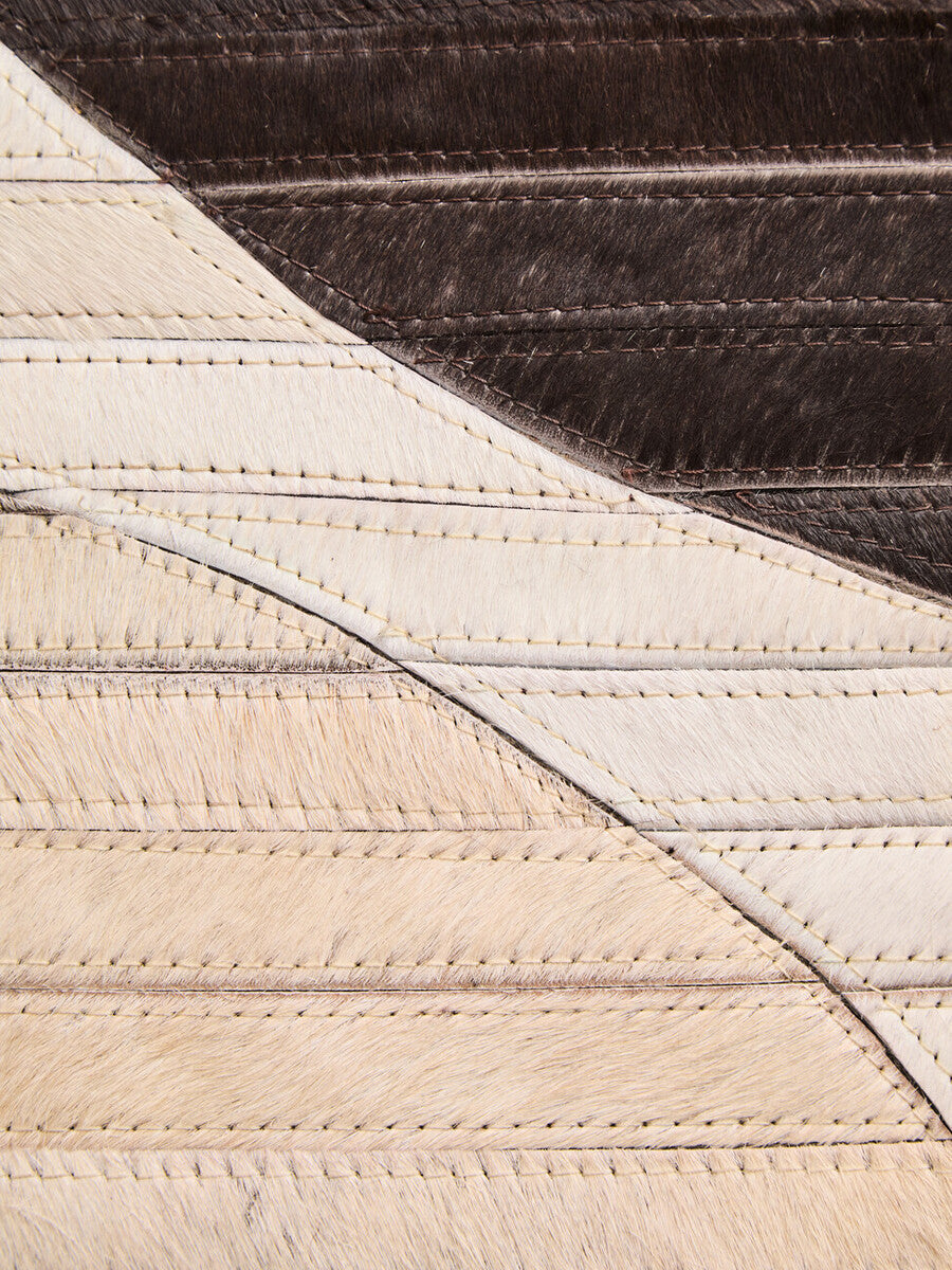 Bosie Safira Small Abstract Hair On Leather Rug