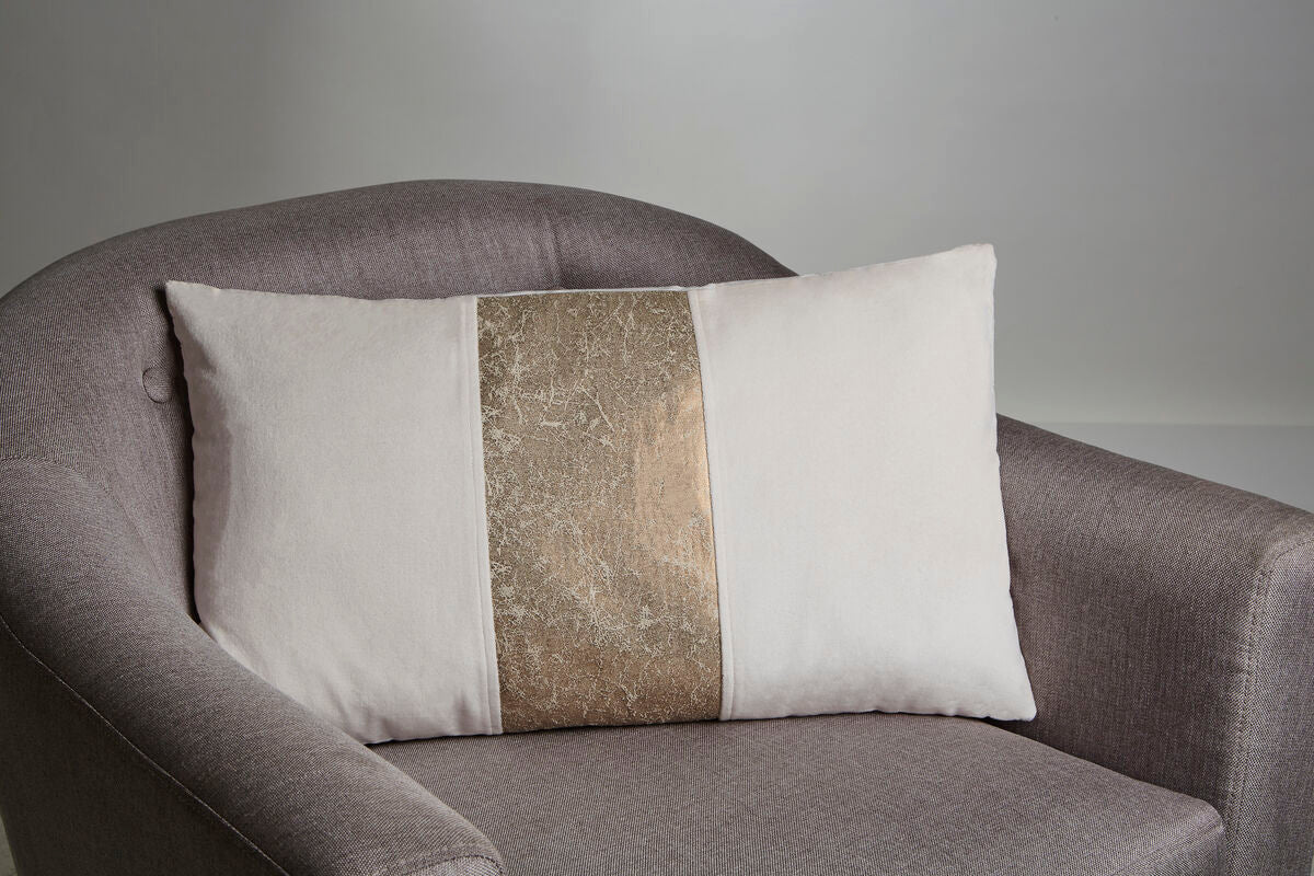 Ivory Velvet and Gold Cushion | Kensington Townhouse