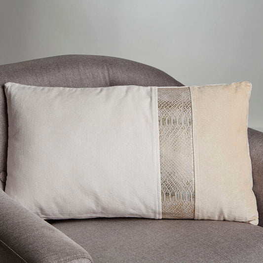 Kensington Townhouse Cream and Gold Rectangular Cushion | Bosie