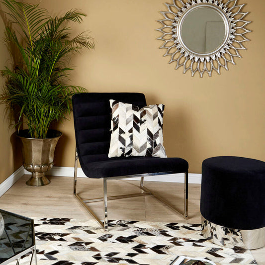 Bosie Safira Black And White Patchwork Cushion Cover