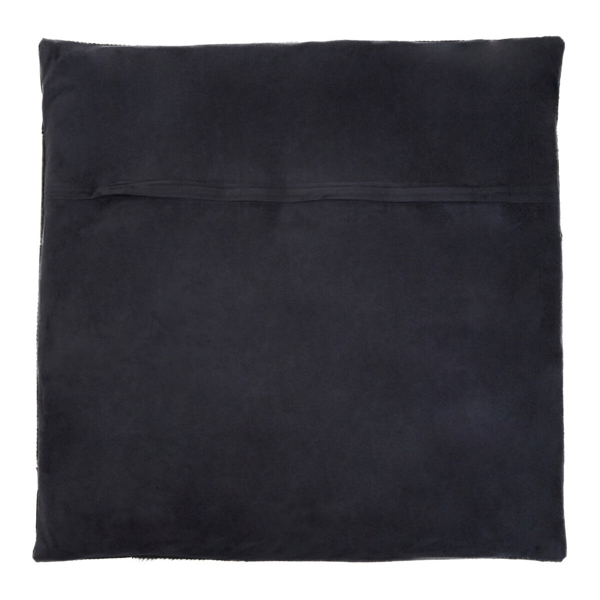 Bosie Black Hair on Leather Patchwork Cushion | Safira