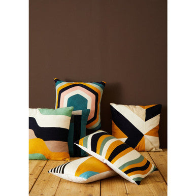 Hexagonal Design Embroidered Cushion | Bosie Ozella