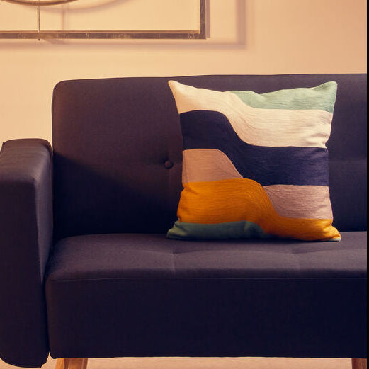 Bosie Ozella Wavy Stripes Embroidered Cushion