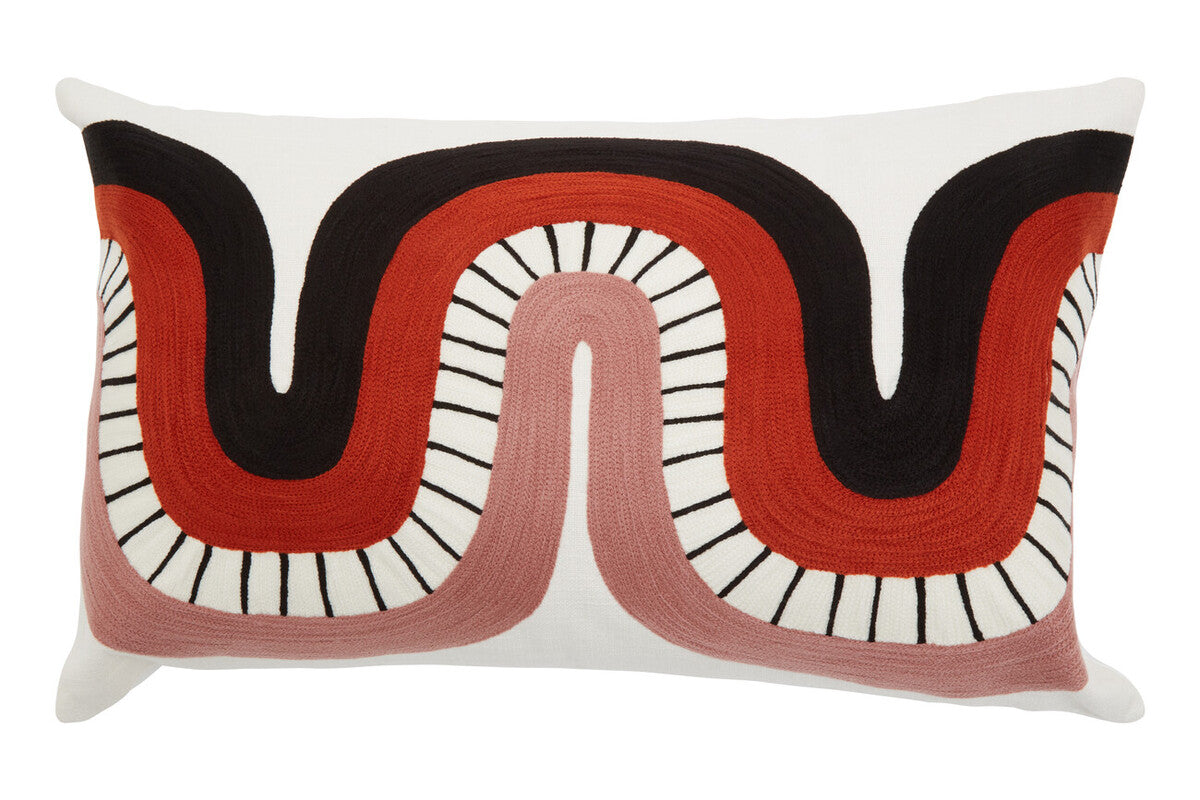 Curve Pattern Rectangular Cushion | Bosie Ozella