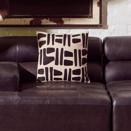 Bosie Ozella Natural And Black Square Cushion