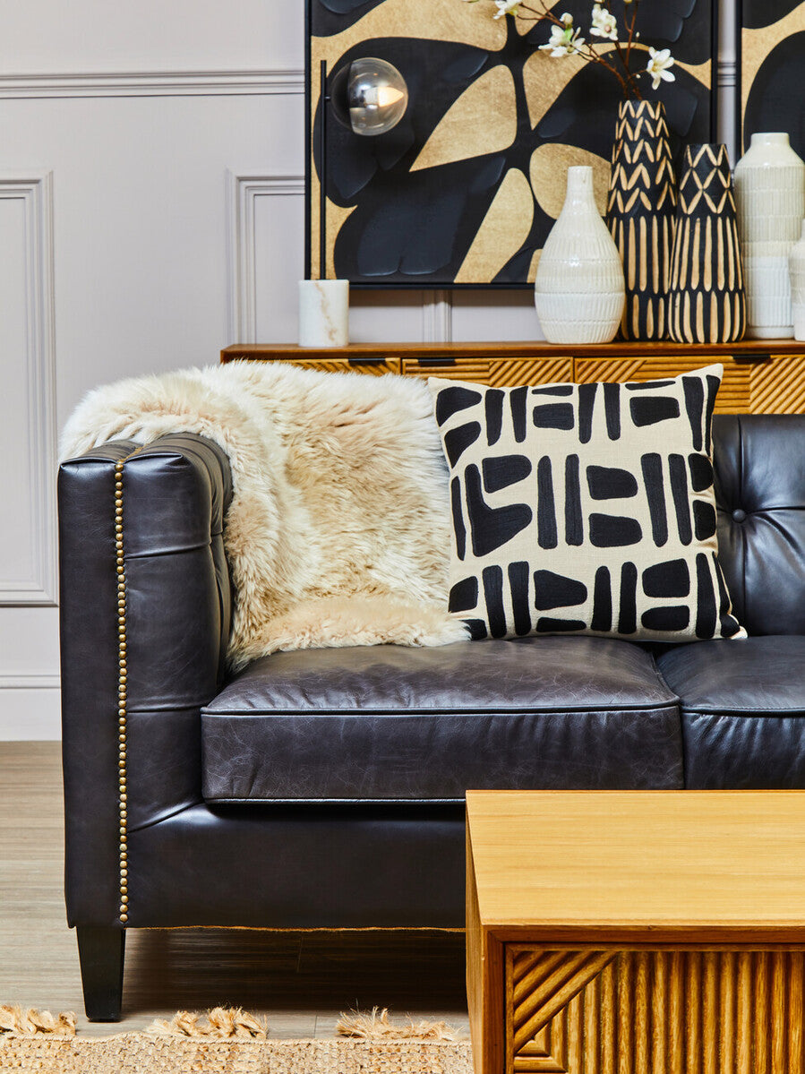 Bosie Ozella Natural And Black Square Cushion