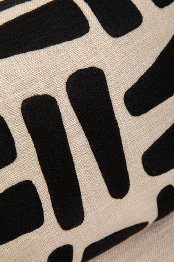 Bosie Ozella Natural And Black Rectangular Cushion