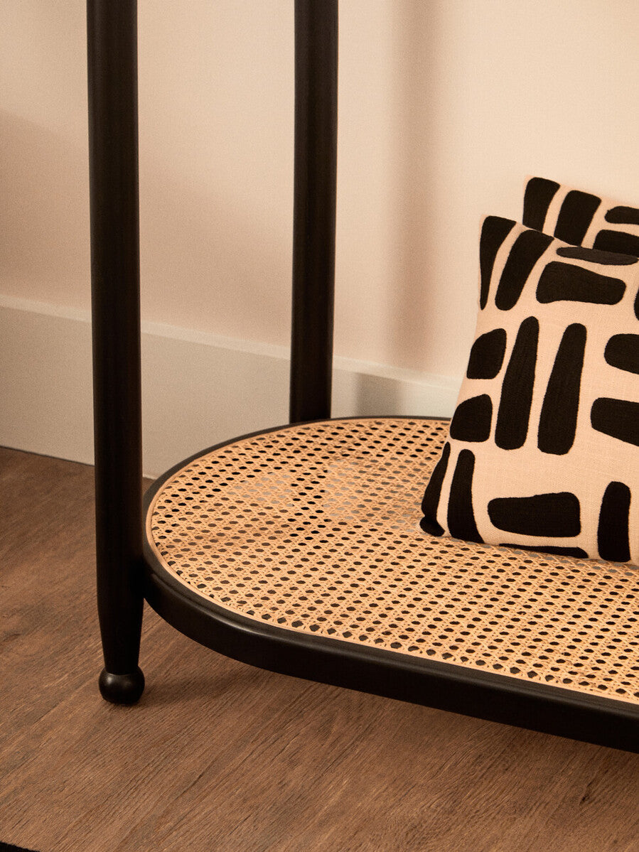 Natural and Black Rectangular Cushion | Bosie Ozella