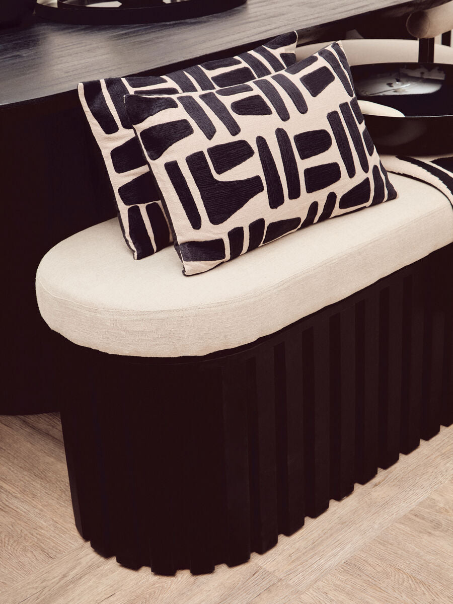 Natural and Black Rectangular Cushion | Bosie Ozella