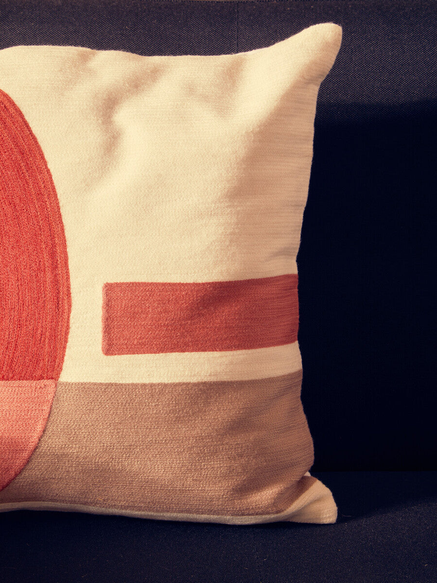 Red and White Tonal Cushion | Bosie Ozella