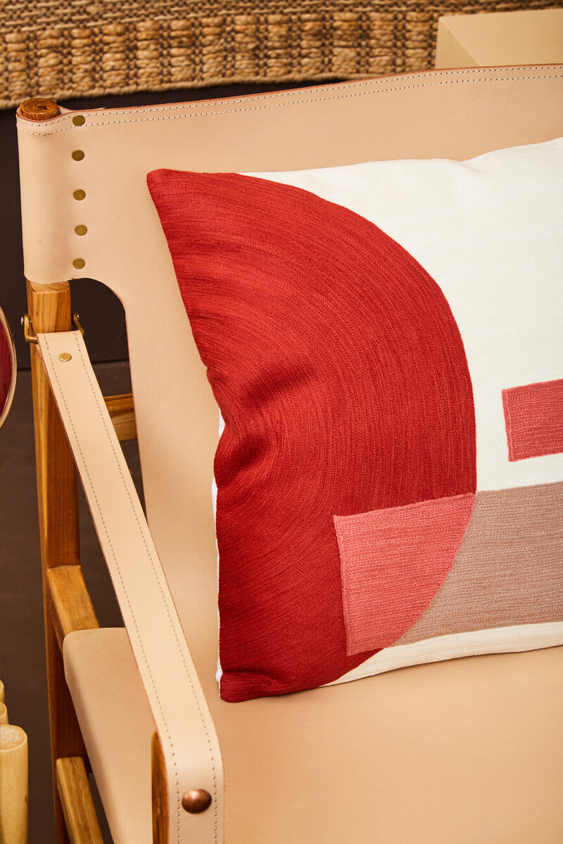 Red and White Tonal Cushion | Bosie Ozella