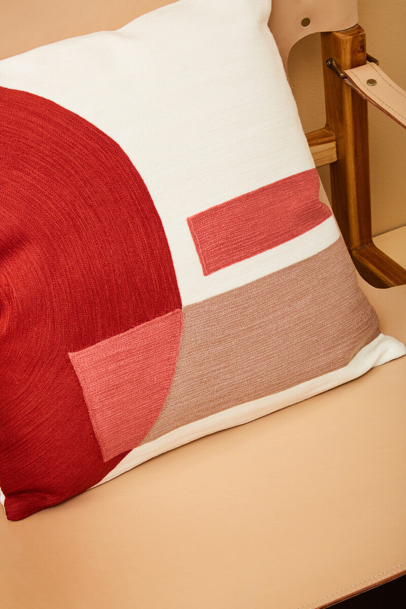 Red and White Tonal Cushion | Bosie Ozella