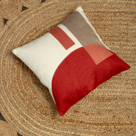 Bosie Ozella Red And White Tonal Cushion
