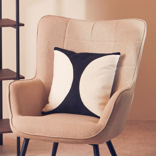 Bosie Ozella Black And White Semi Circular Design Cushion