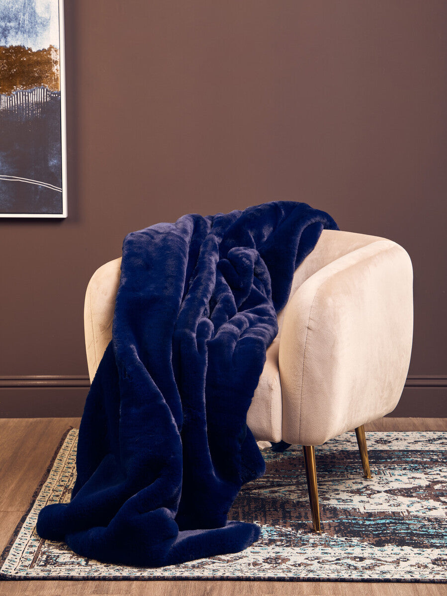 Bosie Lamina Navy Blue Throw