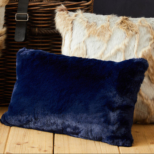 Bosie Lamina Navy Blue Rectangular Cushion
