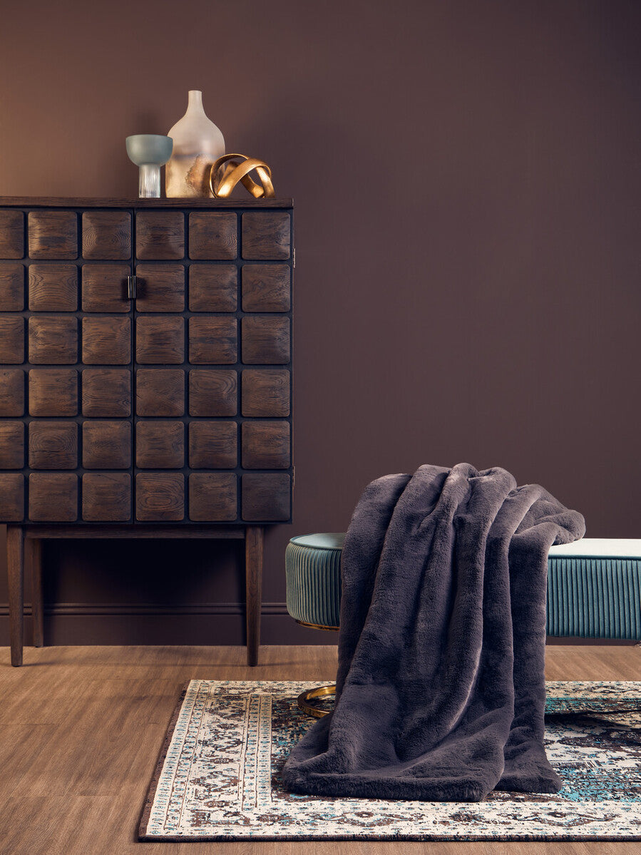 Bosie Grey Faux Fur Throw | Lamina
