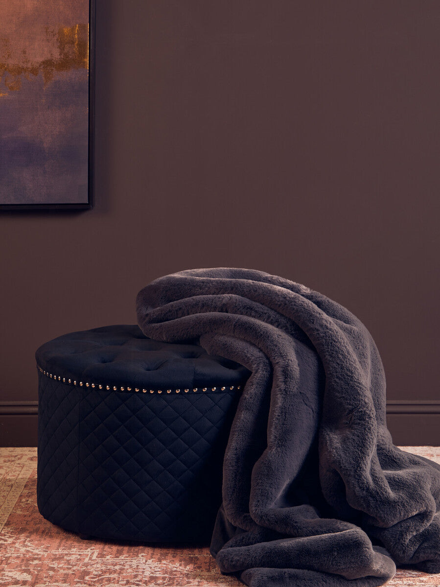 Bosie Grey Faux Fur Throw | Lamina
