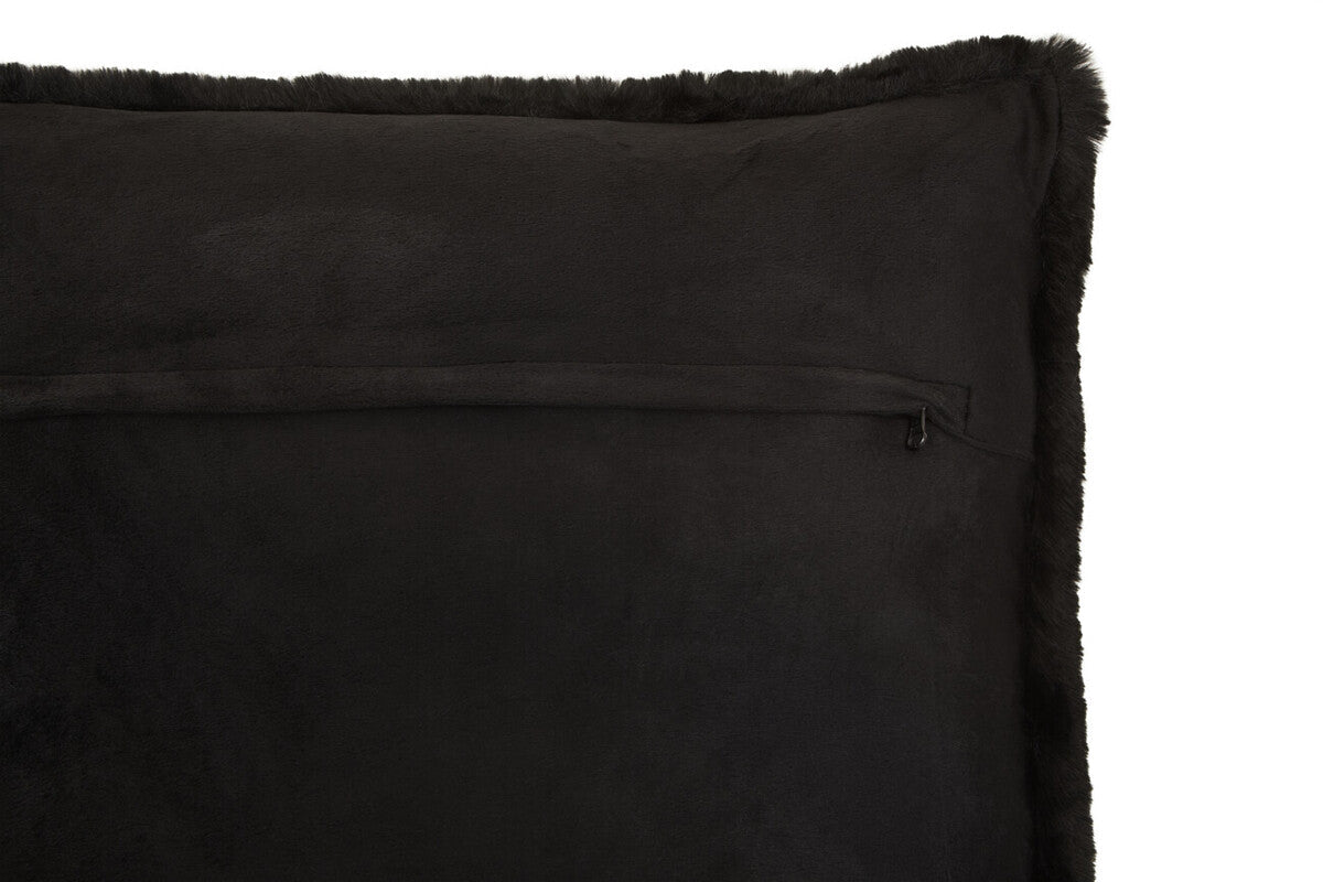 Bosie Black Square Fur Cushion | Lamina