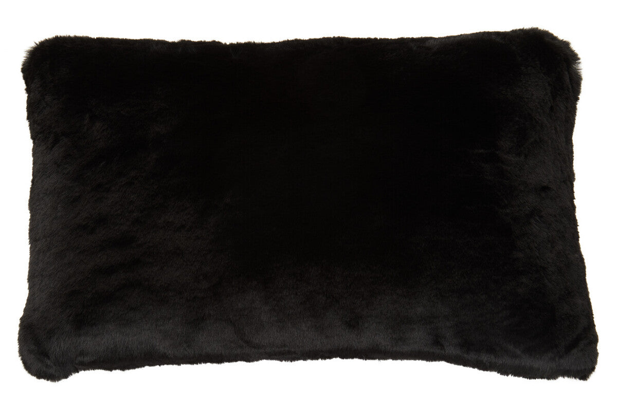 Bosie Lamina Black Rectangular Fur Cushion