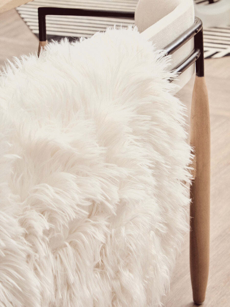 Bosie Lamina Cream Fur Throw