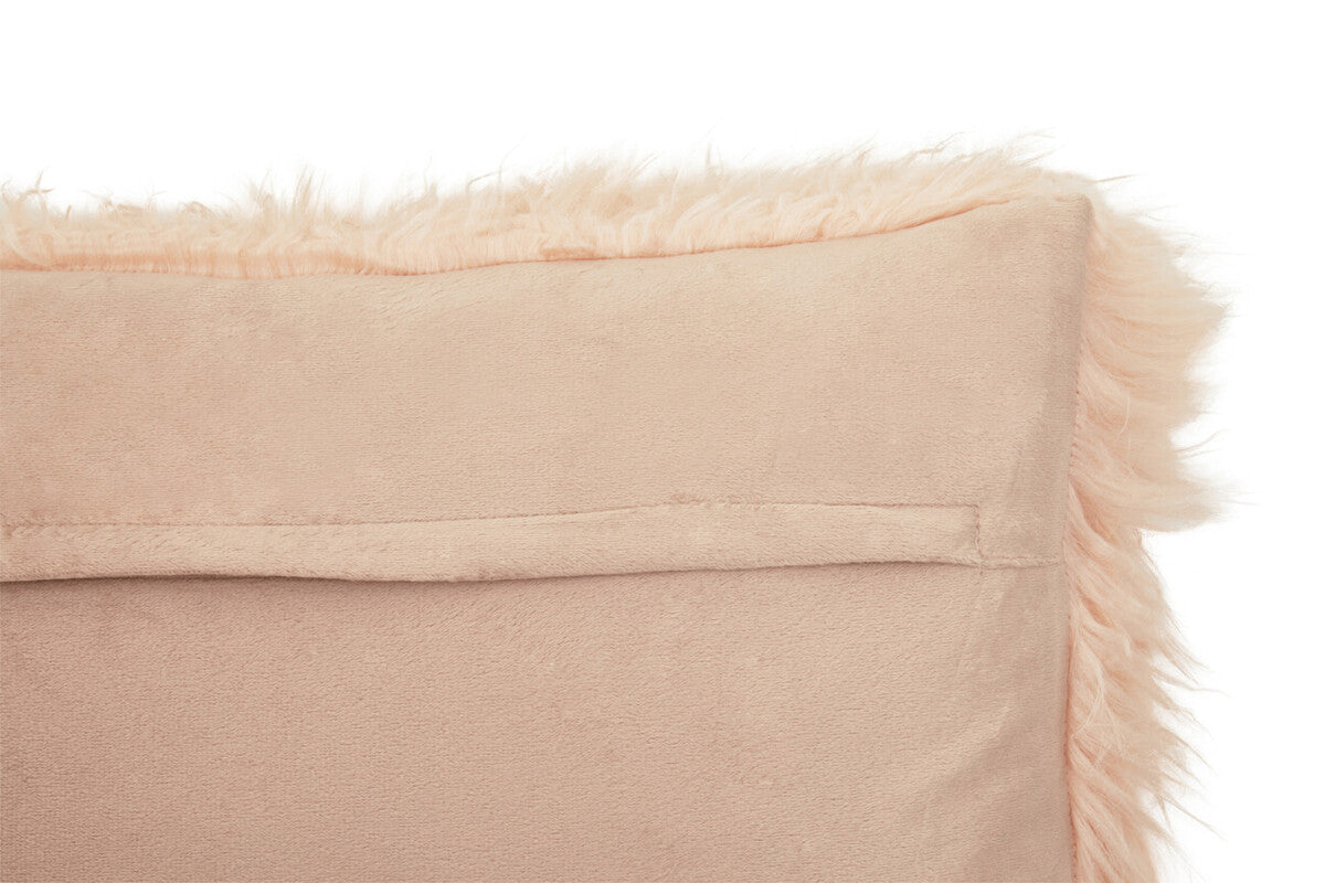 Bosie Faux Fur Pink Rectangular Cushion | Mongolian