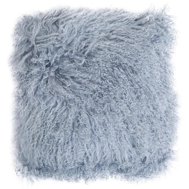 Bosie Real Fur Grey Square Cushion | Mongolian