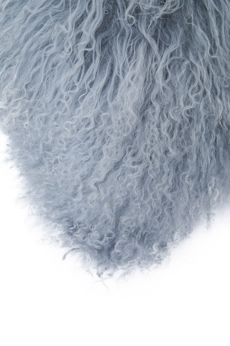 Bosie Real Fur Grey Square Cushion | Mongolian