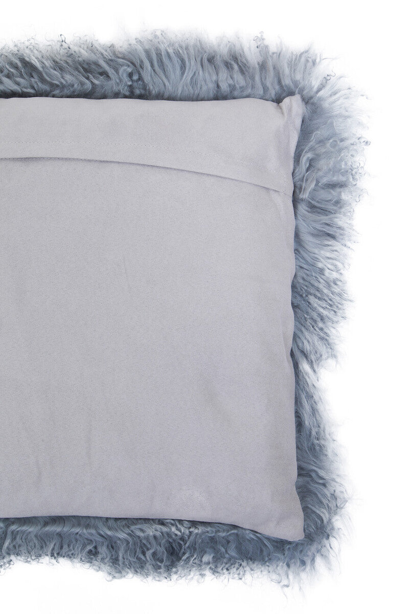 Bosie Real Fur Grey Square Cushion | Mongolian