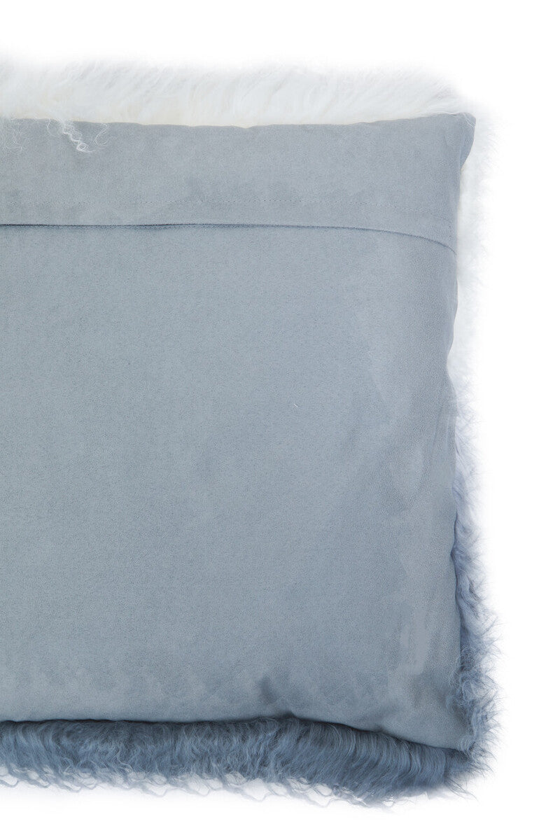 Bosie Real Fur Grey Ombre Square Cushion | Mongolian