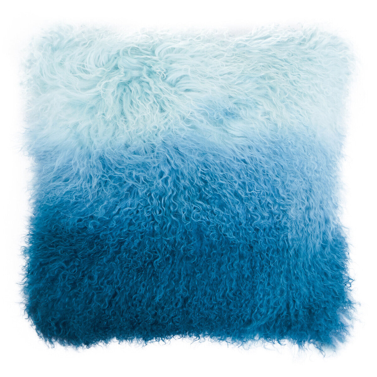 Bosie Real Fur Blue Ombre Square Cushion | Mongolian