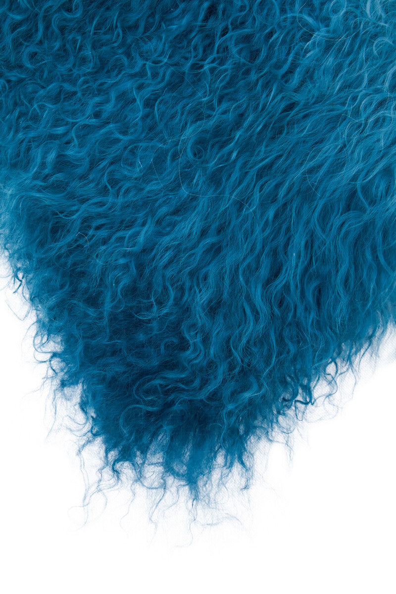 Bosie Real Fur Blue Ombre Square Cushion | Mongolian