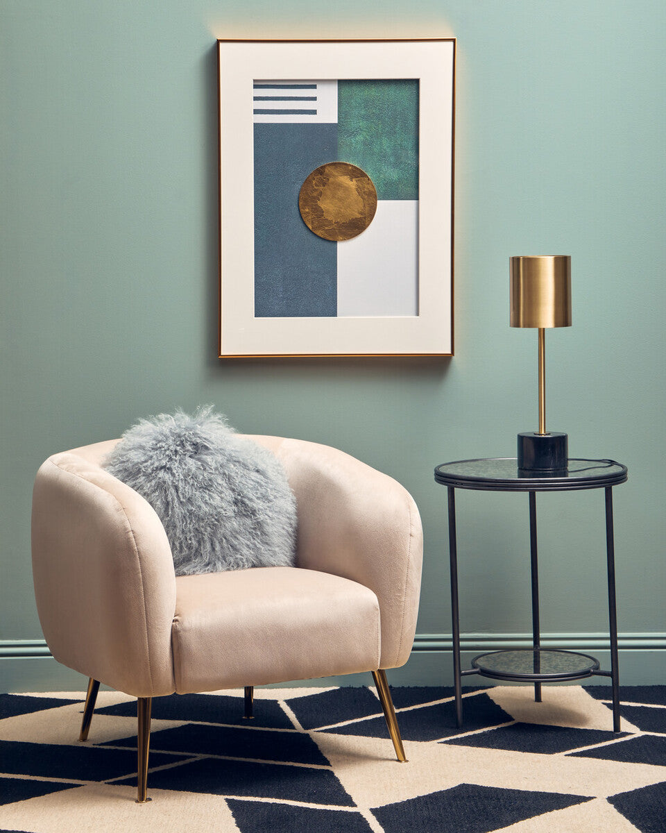 Bosie Real Fur Grey Round Cushion | Mongolian