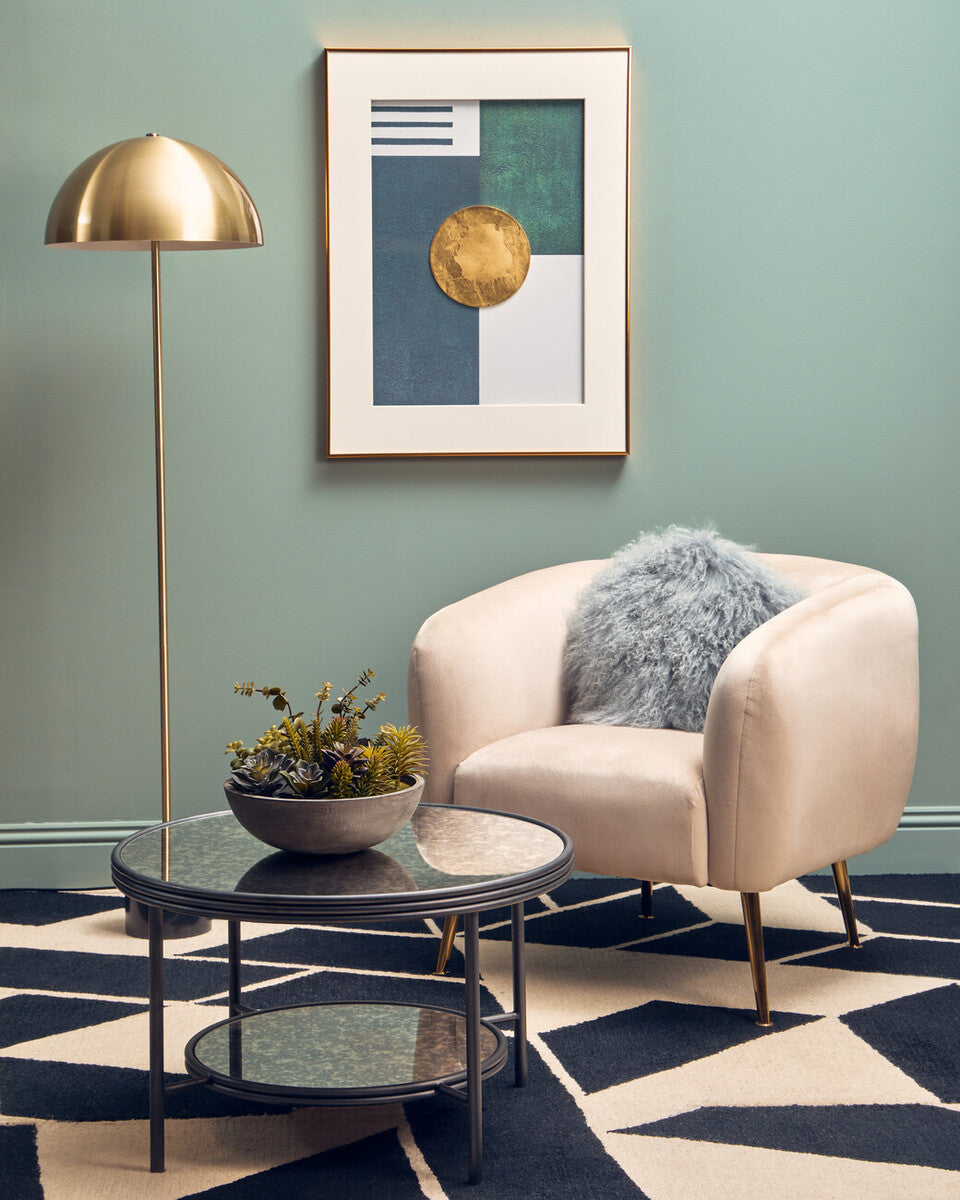 Bosie Real Fur Grey Round Cushion | Mongolian