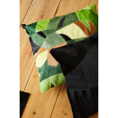 Bosie Botanical Hair on Leather Cushion | Safira