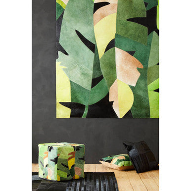 Bosie Safira Botanical Hair on Leather Cushion