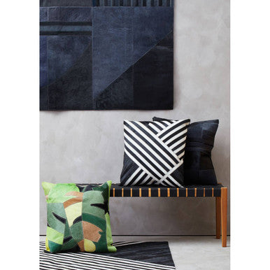 Bosie Safira Botanical Hair on Leather Cushion