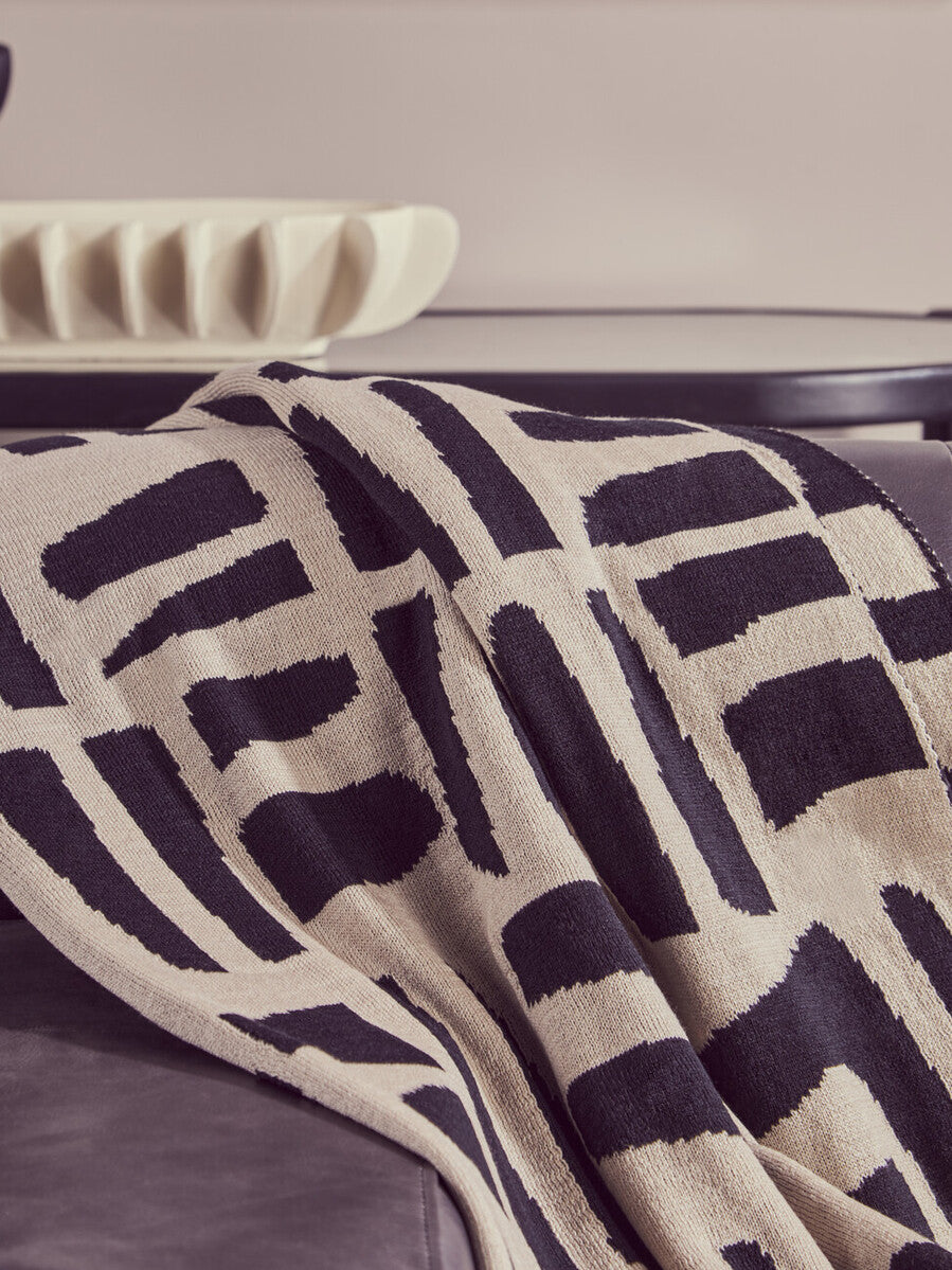 Bosie Ozella Natural And Black Throw