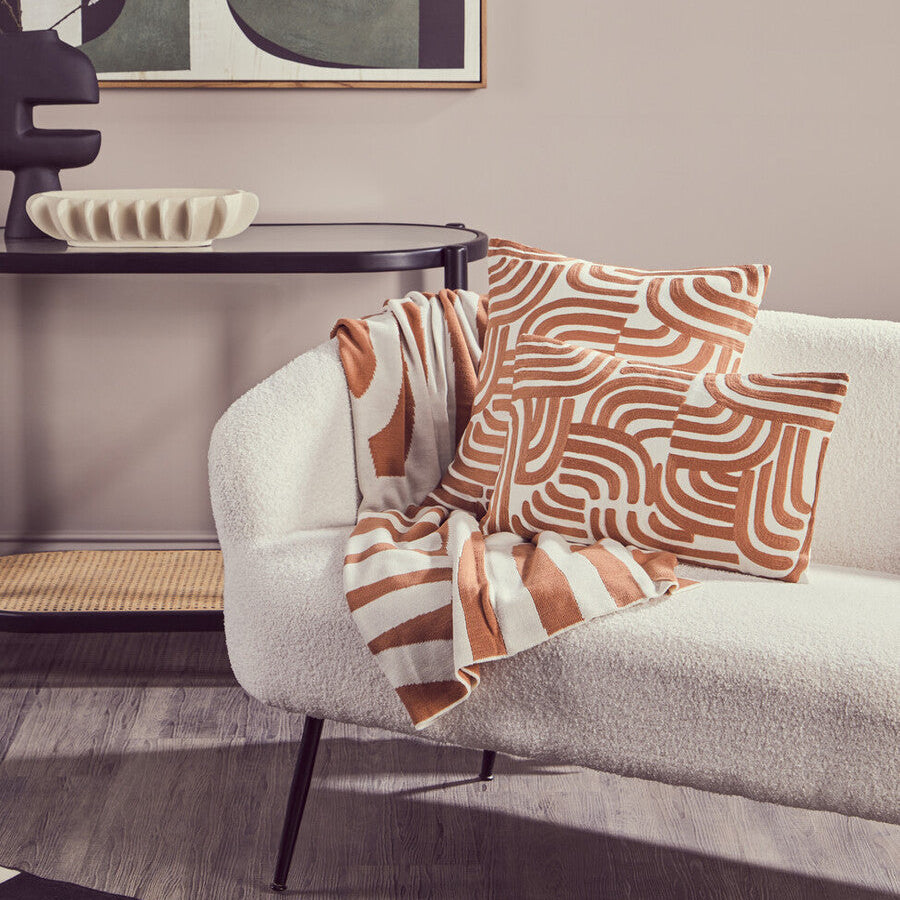 Bosie Ozella Natural And Terracotta Throw