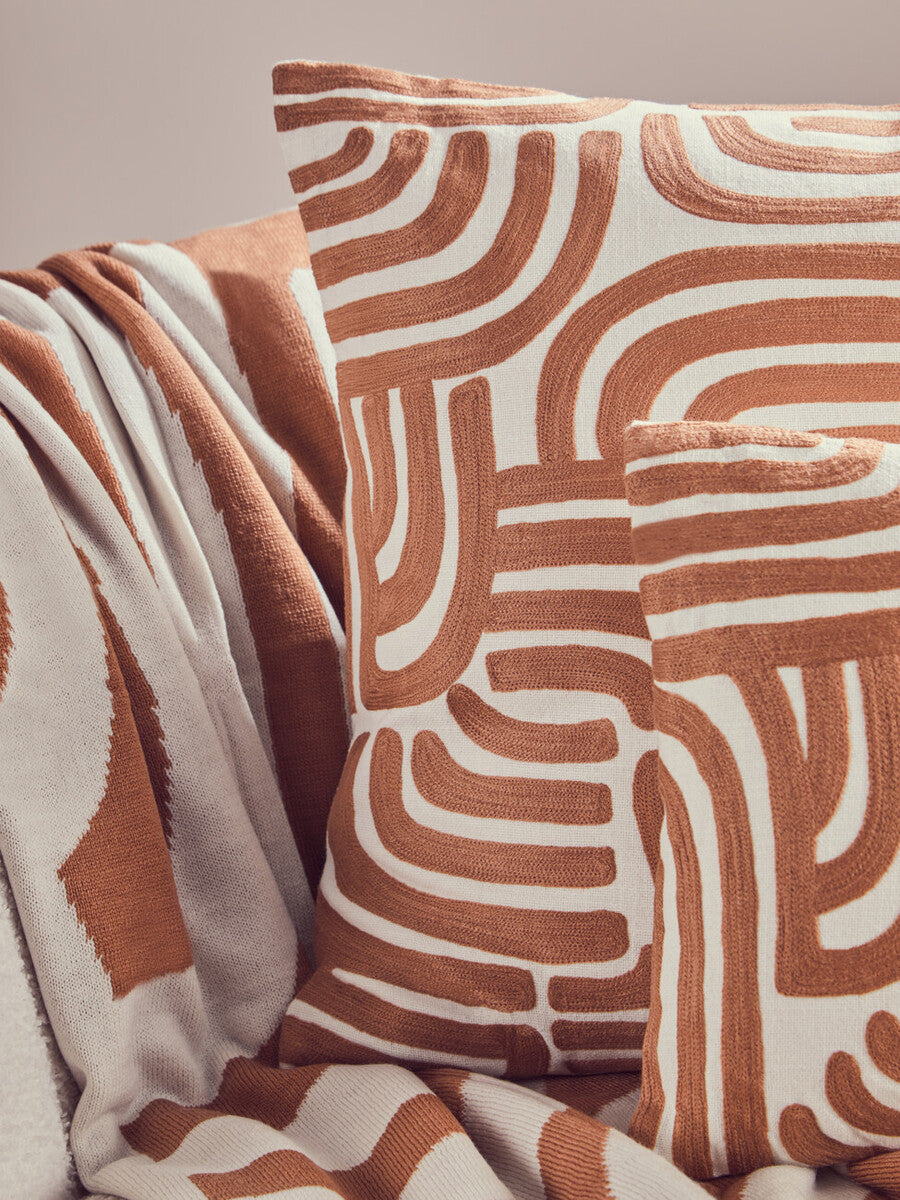 Bosie Ozella Natural And Terracotta Throw