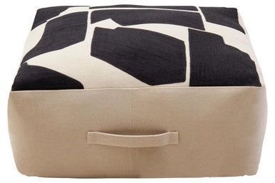 Bosie Ozella Natural And Black Square Floor Cushion
