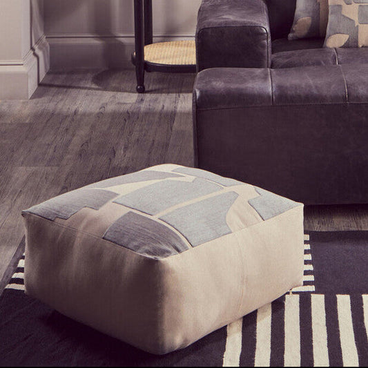 Bosie Ozella Natural And Grey Square Floor Cushion