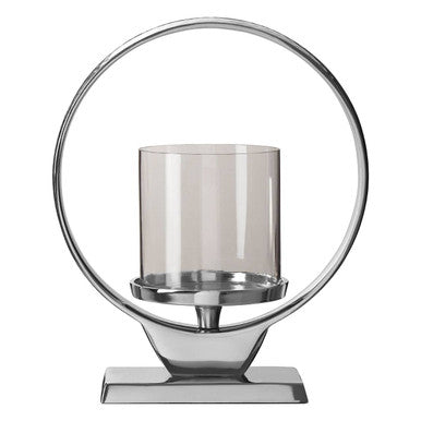 Small Silver Finish Candle Holder | Cirqua